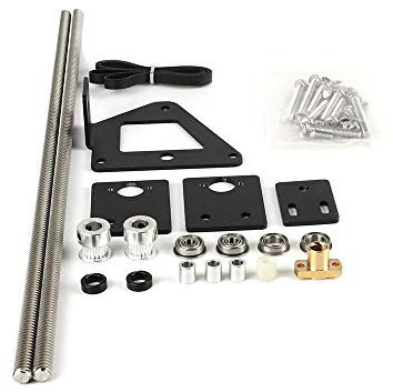 Toaiot Ender 3 piezas de ajuste doble eje, conjunto de doble voltaje Z con polea kit de tornillos base para impresora 3D Ender 3 Motor único de doble eje Z