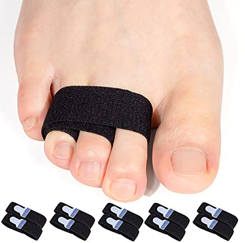 Sumiwish Toe Straightener Bandagen, 10er Pack Toe Wraps, Toe Splints für überlappende Zehen, Broken-Crooked-Claw-overlapping-Bent Tapes Brace Cushioned für Herren und Damen (Schwarz)