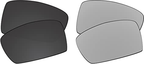 EZReplace Ersatzgläser für Oakley Gascan OO9014 Sonnenbrillen (polarisierte Gläser) - Passend für Oakley Gascan Rahmen (Kohlenschwarz+Metall silber)
