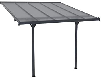 Vente-unique - Pergola adossée en Aluminium 9,5 m² Anthracite Alvaro