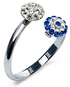 Remi Bijou Ring 'Nazar Boncuk' Türkisches Auge - verstellbare Größe, ColorName:Silber