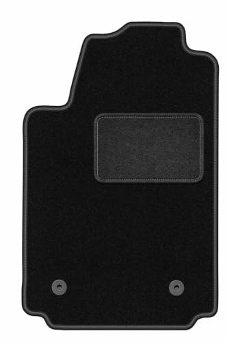 Velours-Fahrermatte passend für Audi A2 2000-2005, Schwarz, LUX, passgenau | passend für Schrägheck; Velours-Teppich (Polypropylen), ca. 6,5 mm; rutschfest, runde Befestigungen (Typ AV)