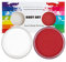Pintura Facial y Corporal, 30g x 2 Piezas, Set de Maquillaje de Fiesta, Pintura Facial para Disfraces, Blanco + Rojo