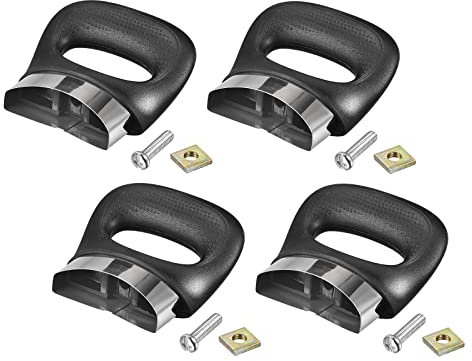 sourcing map Pot Side Handle Replacement for Stainless Steel Pan Steamer Frying Pot Handle Black Silver Tone 75 x 75mm Pack of 4