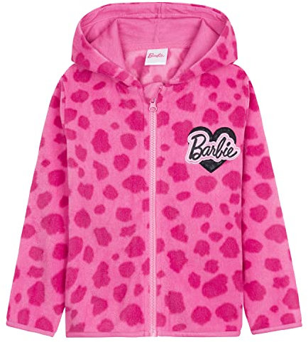 Barbie Giacca Bambina Pile - Felpe con Zip Bambina - Fleece Jacket (Rosa, 4-5 anni)