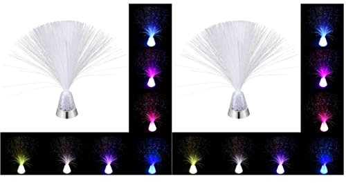 Uonlytech 2 Stücke Lampe Mitte Batterie Typ Urlaub Ändern Hoch Farbe Farbe Licht Faser Schlafzimmer Kristalle Party Valentinstag Stimmung Neuheit Zoll Betrieben Sensorisch Hochzeit