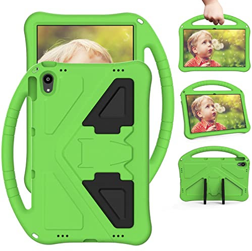 Eabhulie Niños Funda para Lenovo Tab P11 TB-J606F/ Tab P11 Plus TB-J616F/J607F, EVA Resistente Ligera Portátil Soporte de Mango Carcasa Infantil Antigolpes Verde