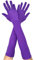 CHEERYMAGIC Long Elbow Satin Gloves Evening Opera Gloves 1920s Style Dance Gloves Fancy Dress Gloves for Wedding Prom Opera A4-XNST (Purple-45)