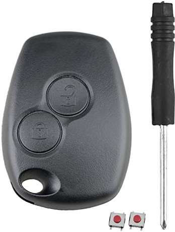 HooRLZ Coque Clé R-enault, pour R-enault Twingo Kangoo Clio Modus Boitier Clé Twingo 2, Coque Clé Kangoo, Clef Modus - 2 Boutons