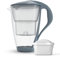 Dafi Crystal Wasserfilterkanne aus Glas 2L, Wasser Filtersystem zur Reduzierung von Kalk, Chlor, BPA-frei, LED- Sensor | Wasserfilterkanne + Wasserfilter UNIMAX
