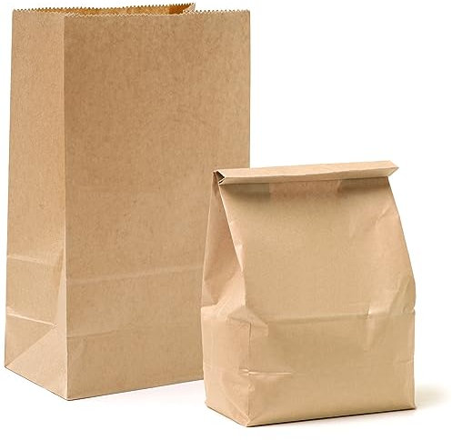 Lot de 50 sacs en papier kraft, sacs en papier marron 30 x 20 x 12.5 cm, Grands sacs cadeaux en papier kraft, sacs à pain en papier kraft, mariage, fête d'anniversaire, anniversaire d'enfant