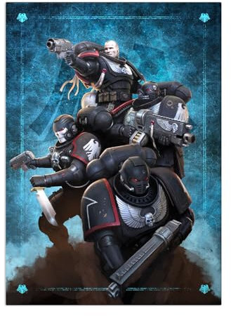 Displate Warhammer Metalposter Magnetische Befestigung Offiziell Lizenziert Bilderr Geschenke Raven Guard Kill Team Poster 32x45cm