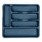TENLITE 5 COMPARTMENT Small Cutlery Tray Kitchen Drawer Organiser Trays, Compact Plastic Tray for Knives, Forks and Spoons (33.00 x 29.50 x 5.00 cm) - Made In Uk - (Navy, Small Cutlery Tray)