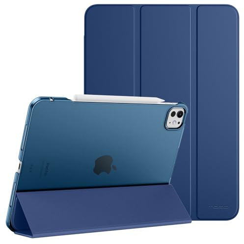 MoKo für iPad Pro 13 Zoll Hülle M4 2024 (7. Gen), Ultradünne Standhülle mit Transluzent Hart PC Rückseite für iPad Pro 2024 (Modell: A2925/A2926/A3007), Unterstützt Apple Pencil Pro, Marineblau