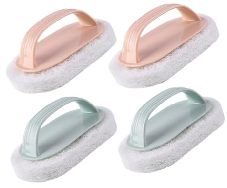 minkissy 4stücke Teiliges Schwamm Reinigungsbürsten Mit Kunststoffgriff Stark Saugfähig Und Langlebig Praktische Küchenreinigungsschwammbürste Für Spüle Fliesen Und Haushaltsflächen Farblic