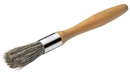 cilio Reinigungspinsel Barista, Naturborsten, Kirschbaumholz-Griff, 19 cm | Siebträger-Zubehör, für Espressomaschinen, handliches Format, schonende Reinigung, Kirschbaumholz-Griff, Naturborsten
