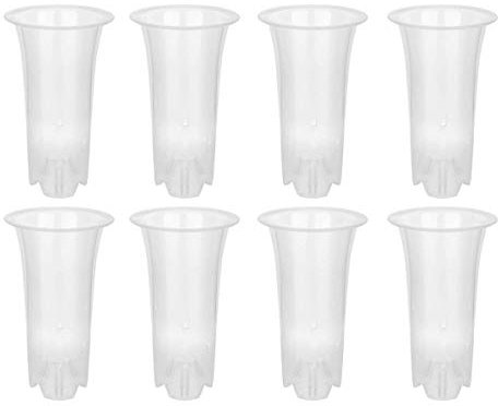Koawensa 8 macetas transparentes de plástico para orquídeas con agujeros, macetas altas para decoración del hogar y floristería