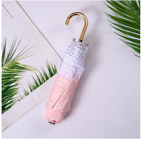 BKSK Paraguas para La Lluvia Sombrilla Plegable, sombrilla soleada, sombrilla portátil de Viaje Paraguas Fuerte para El Viento y La Lluvia.(C)