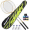 Badmintonschläger-Set – Badminton-Übungsausrüstung | 2 Stück Badmintonschläger, leichte Badmintonschläger, 2er-Set, professionell, mit schweißabsorbierendem Griff für Sport, Outdoor, Hinterhofspiele u