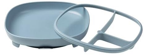 b.box 2-in-1 Baby Teller mit Saugnapf | Starker Saugboden | Baby Teller mit Entfernbarer Trennwand und Gebogenem Rand | Spülmaschinenfest | Ab 6 M, Ocean
