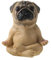 Meditierende Mops-Figur, Zen, Yoga, Kunstharz, Statue, dekorative Sammlerdekoration, Garten, Armaturenbrett, Schreibtisch für Zuhause