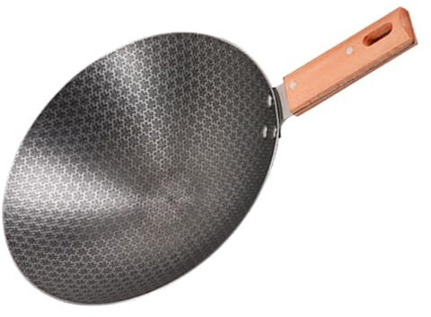 SEWOART Japanese Style Small Wok Iron Wok Pan Lid Cooking Pot for Home Gas Stove Compatible