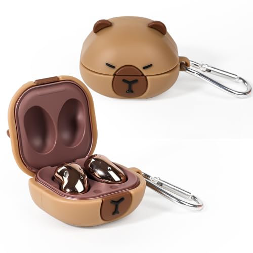 Samsung Galaxy Buds Case - Silicone Charging Cover with Carabiner for Wireless Earbuds (2020-2023), Capybara