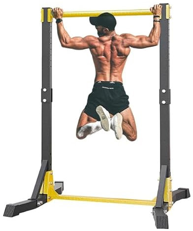 tinysiry Station de traction, barre de traction de 362,9 kg, hauteur réglable à 11 niveaux, barre de traction sur pied, équipement d'entraînement portable pour étudiants, adultes, enfants A