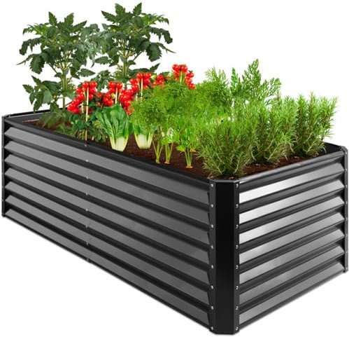 UNIGARDIA Aiuola rialzata in metallo, 180 x 90 x 60 cm, kit di aiuole rialzate per verdure ed erbe aromatiche, per giardino in acciaio di alta qualità, durata minima 20 anni, aiuola alta 60 cm,