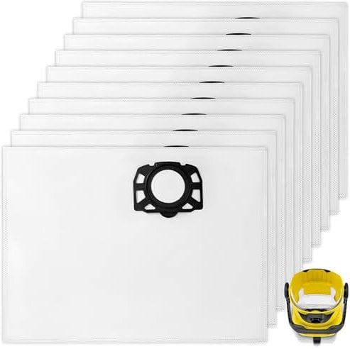 10 sacchetti per aspirapolvere compatibili con Karcher, sacchetti per aspirapolvere compatibili con Karcher WD 2 Plus, WD 3, WD 3 Batteria, KWD 1, KWD 2, KWD 3, MV 3, WD 3.200 a WD 3.800 M, SE 4001,