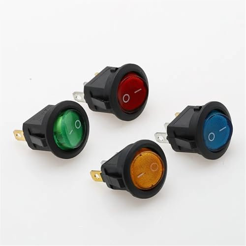 5pcs Voiture 220V Interrupteur À Bascule Rond Verrouillage5pcs Voiture 220V Interrupteur À Bascule Rond Verrouillage Rouge Jaune Vert Bleu LED Interrupteur À Bascule SPST ON/OFF Meilleures Ventes Cont