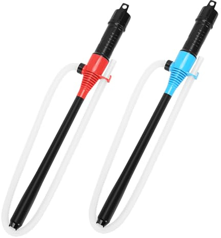 2 PCS Portable Power Battery Pump, Electric Fuel Transfer Pump Handheld Water Transfer Pump,2.2 Gallons per Min, Siphon Pump for Fuel Water Gas Fish Tank (Blue, Red)
