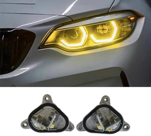 Ixaundd Faros Ojos De Ángel Amarillo Limón Para M2 Serie 2 DRL LED Multicolor F22 F23 F87 LCI Luces De Circulación Diurna 63117494851 63117494852 Faros Trabajo