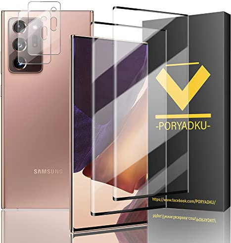 2+2 Stück Schutzfolie für Samsung Galaxy Note 20 Ultra Panzer Schutz Glas, 2 folie und 2 Kamera Schutzglas, Fingerabdrucksensor Kompatible, HD Clear, 9H Härte Folie für Note 20 Ultra