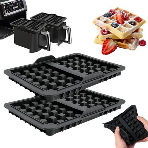 2 moldes de silicona para gofres para airfryer, gofrera para Ninja Airfryer, apilable para Ninja, compatible con AF300EU,AF400EU,AF451EU,SL400EU,y AF500DE