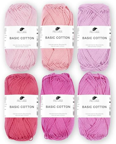 Mix Set - Pro Lana Basic Cotton - 100% Baumwolle 6x50g (Pink Mix)