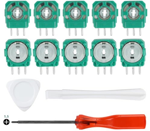10 Pezzi Potenziometro Joystick 2.3kΩ per PS5 DualSense e PS4 DualShock 4 – Ricambio Sensore Analogico per Controller, Riparazione Drift Joystick con Kit di Apertura Incluso