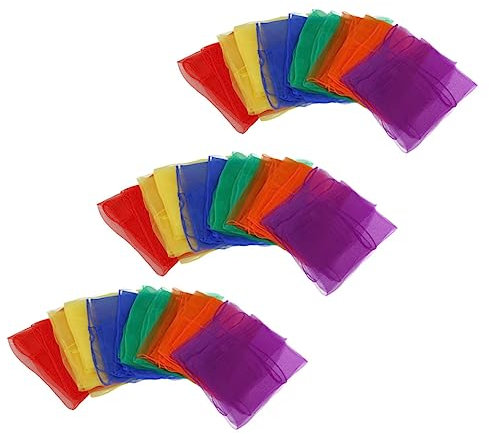 BESPORTBLE 18Stücke Seidige Tanzschals Hochwertige Seidentücher Zufälligen Farben Für Jonglage Tanzaufführungen Kreative Spiele Square Seidenschals