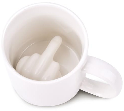 Surhik Regali Divertenti Natale,Regali Divertenti,Regali Divertenti Uomo,330ml Dito Medio Regali Tazza Divertente,Regali Divertenti Donna,Regali Divertenti Natale Uomo