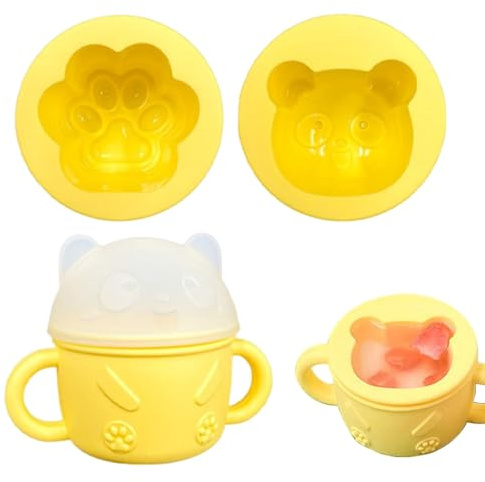 Kustimantu Würfel Eisform - Silikon Eisform,Antihaft-Backform Mehrfach Verwendbar Mit Bärenförmiger Backhilfe, Küchenhelfer Für Haushalt, Party, Cupcakes, Muffins Und Desserts