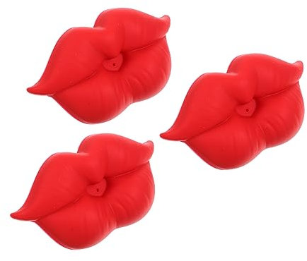 RORPOIR 3stücke Beruhigungssauger Für Junge Mädchen Tröstungsmittel Mit Lustigem Roten Lippen-design Lippensauger Als Schlaf Und Beruhigungshilfe Leicht Zu Greifen Und Angenehm Form