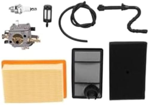 Pizgear Carburateur métallique for tronçonneuse STIHL TS400 TS 400 avec kit de Mise au Point du Filtre à air HS-274E 4223-120-0600 Kit de Mise au Point du Filtre à air pour Tondeuse à Gazon