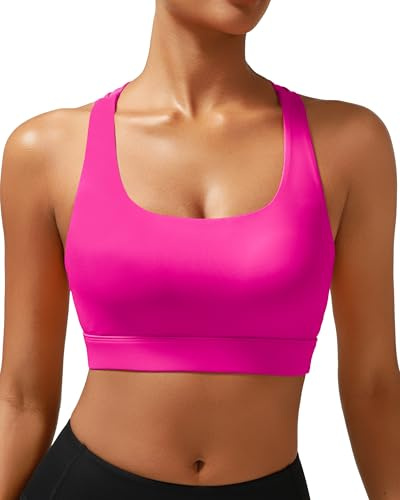 RUNNING GIRL Sports Bras for Women, Padded Crisscross Back Bra - Light Impact for Gym Workout & Yoga