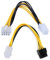 YUOIUX Cable adaptador convertidor de fuente de alimentación de 4 pines hembra a macho de 8 pines, color amarillo y negro, 20 cm