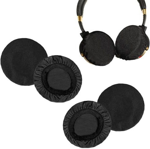 Lot De 4 Housses De Casque Extensibles Et Lavables, Housse Casque Audio Protection Casque Audio Couvre Casque pour Casque De 6 À 8.5 Cm Contre La Saleté, Noires