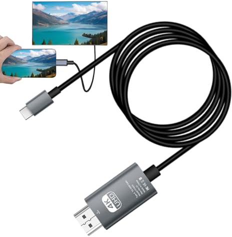 Générique Adaptateur Type C HDTV, Cordon Type-C Télévision HD, Convertisseur 4K60Hz pour Ordinateur Portable Téléviseur Configuration Divertissement Maison