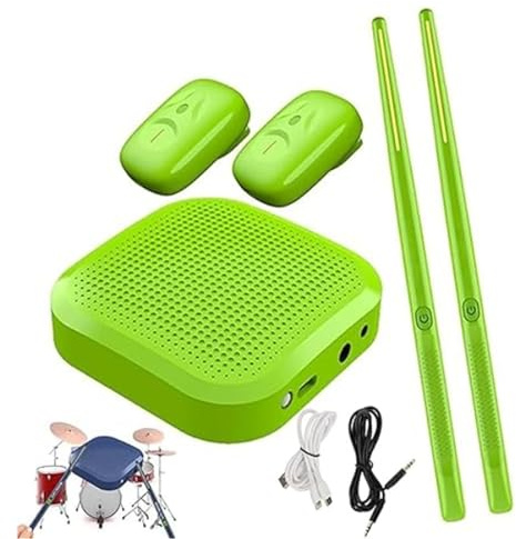 Air Drumsticks Set, Virtual Reality Electronic Drums mit digitalen Bewegungssensoren - for Anfänger und Profis(Green)
