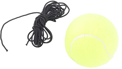 Tennis Training Ball High Elasticity Rubber Rope Tennis Trainer Single Practice Ball for Solo Tennis Training Lemon Yellow 6cm 86g