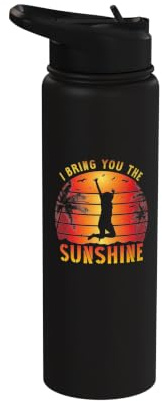 I Bring You The Sunshine Vintage Surfing Beach Sun Palm Tree Stainless Steel Insulated Water Bottle