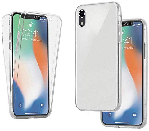 AMPLE iPhone XR Case, iPhone Xr Case Quality Shockproof 360 Degree Soft TPU Front N Back Full Silicone Protective Clear Ultra Slim Cellphone Case Cover - Transparent